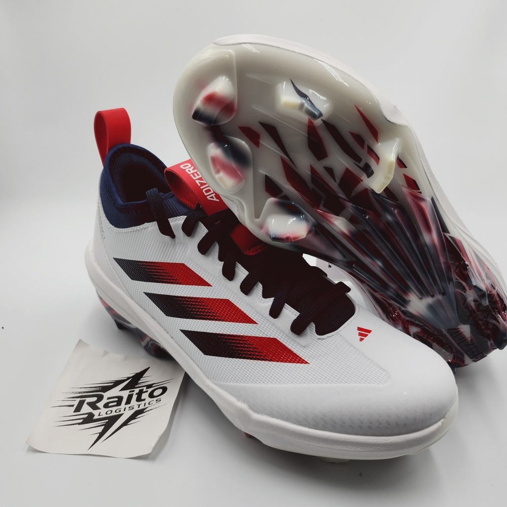 Mens Size 8 Adidas Baseball Cleats Adizero Impact TPU 2.0 USA White Navy KK1074